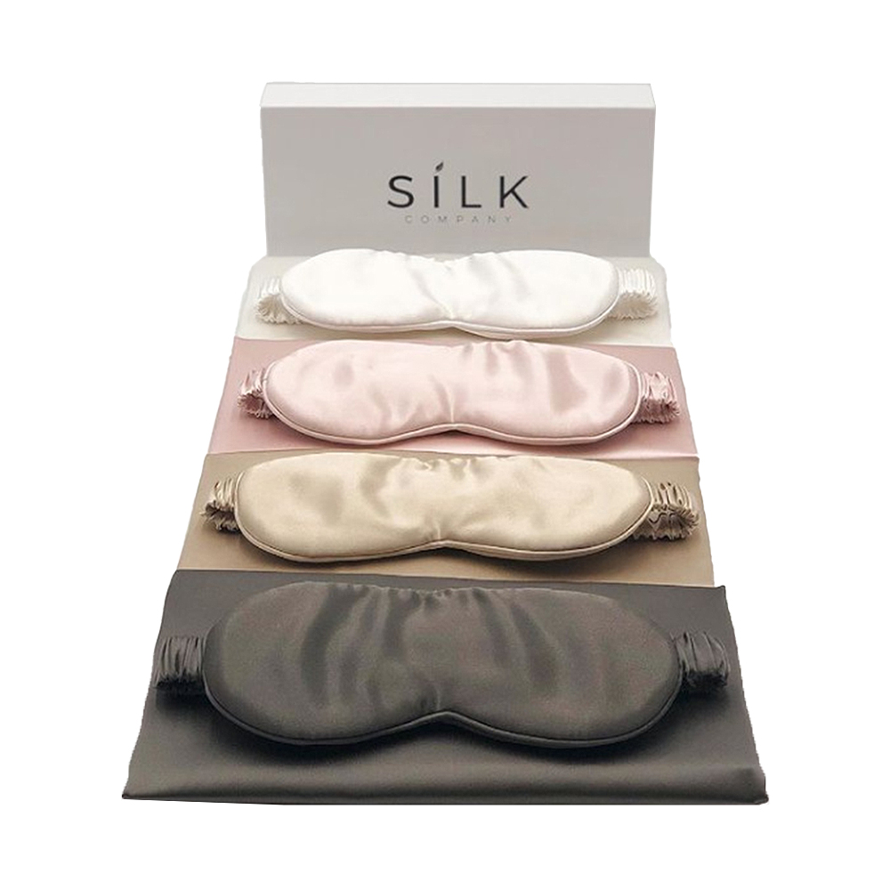 Sovmask i 100 % Mulberry silke bekväm supermjuk ögonmask med justerbar rem